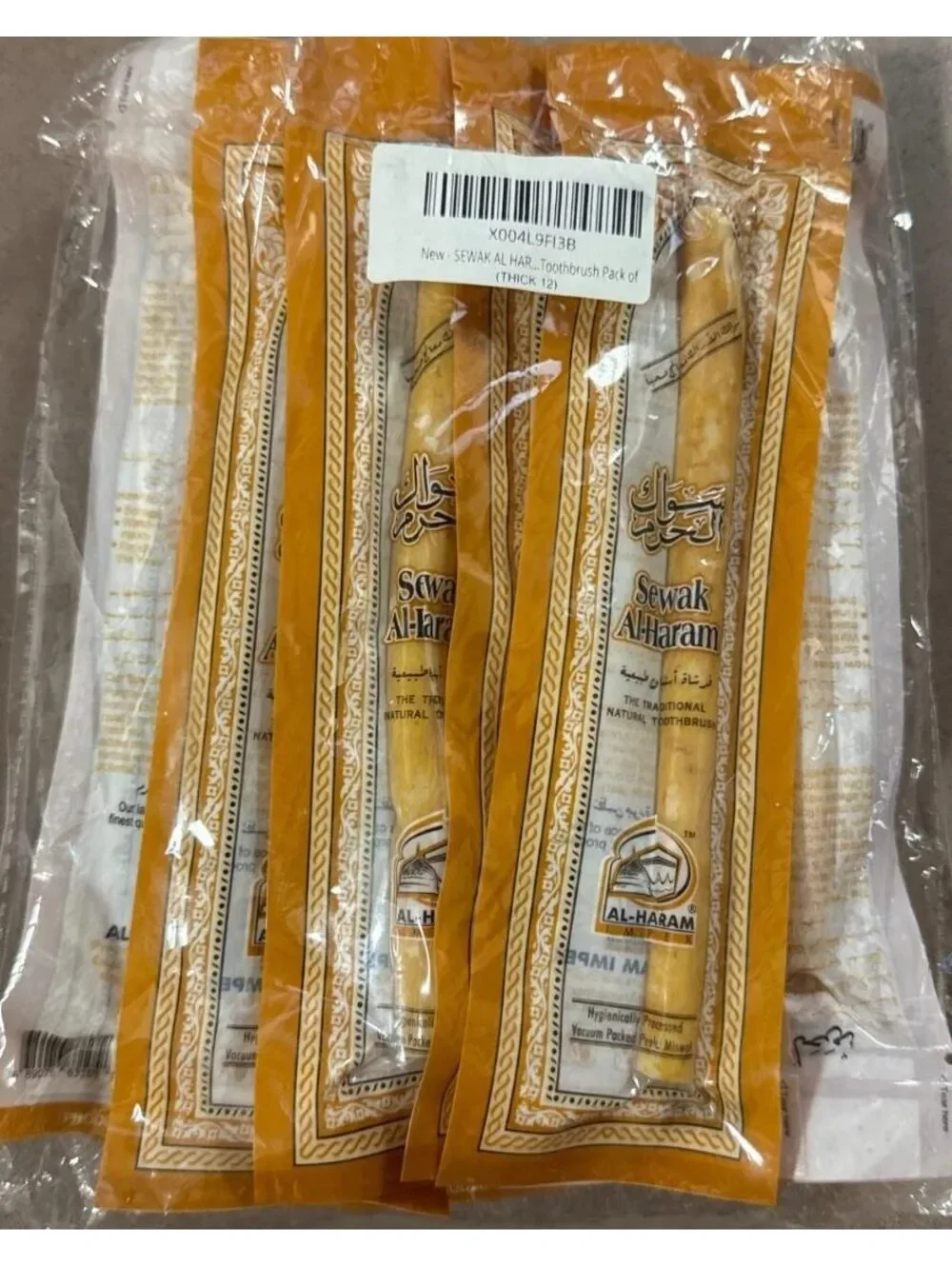Sewak Al-Haram Natural Thick Miswak Siwak Sticks Herbal Toothbrush 24 Count